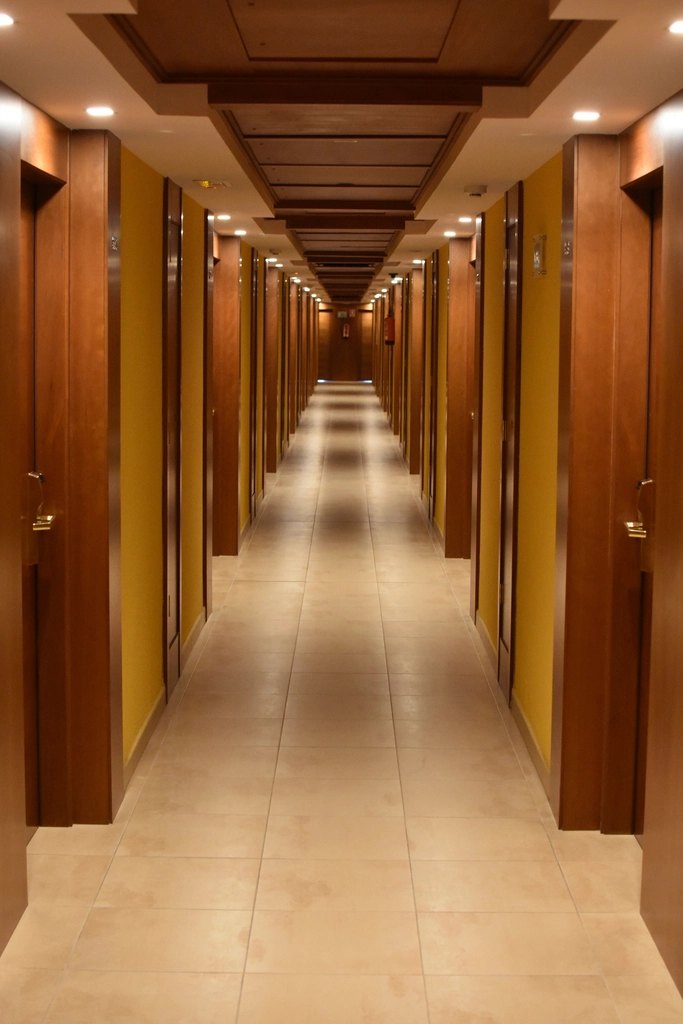 Empty hotel corridor